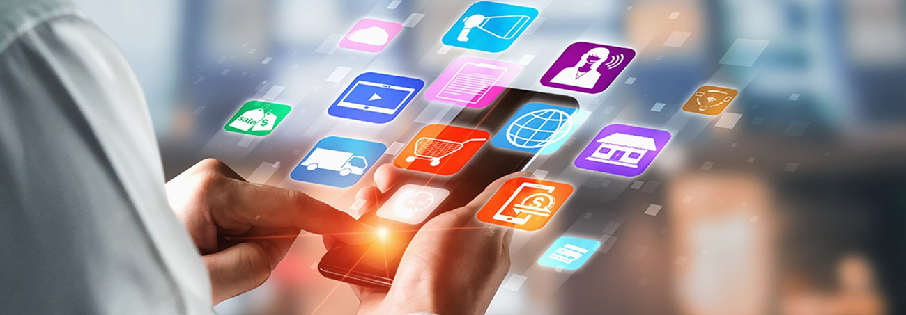 Mobile banking themed banner